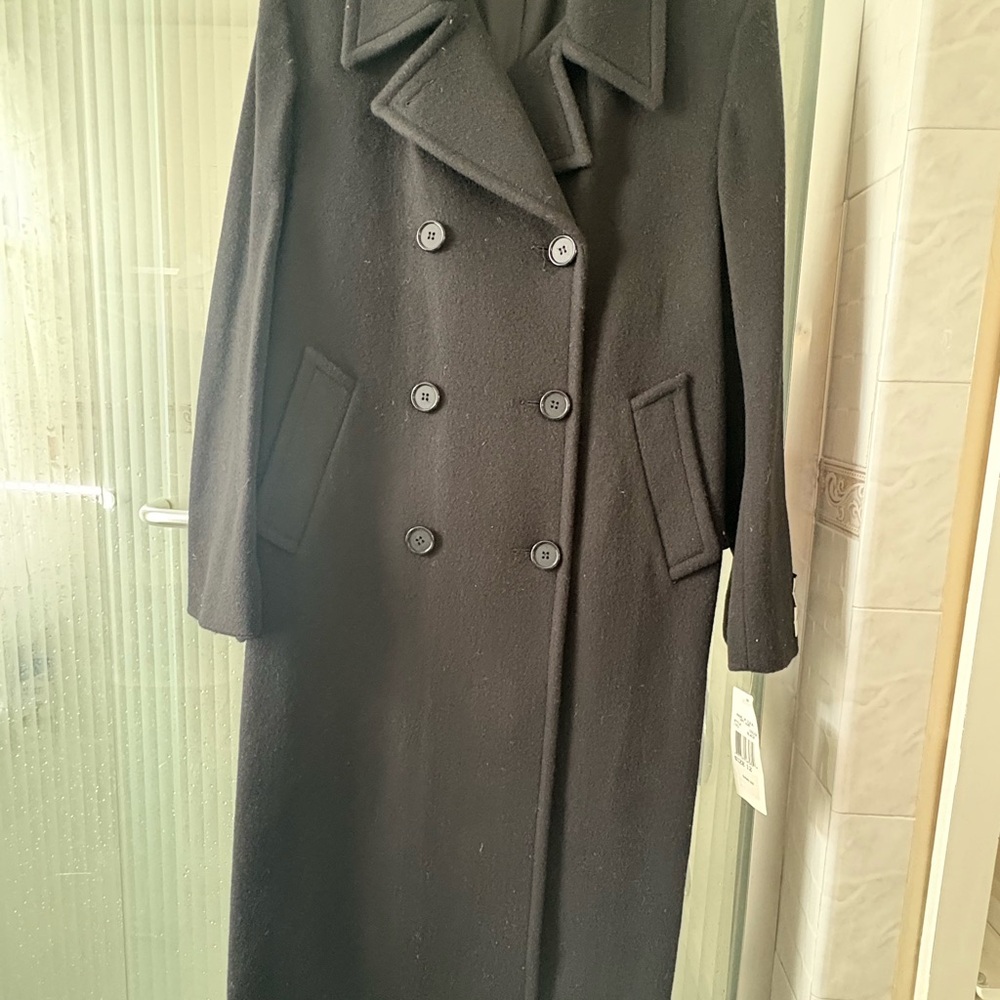 Jones New York Black Lambswool Coat